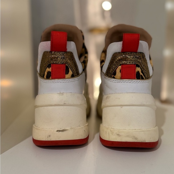 Michael Kors Leopard Print White Red Gold Olympia Trainer Size 6M - Picture 7 of 12
